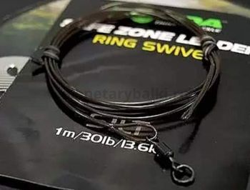 Монтаж готовый KORDA Dark Matter Leader №8 Ring Swivel Silt Brown 40lb, 1м