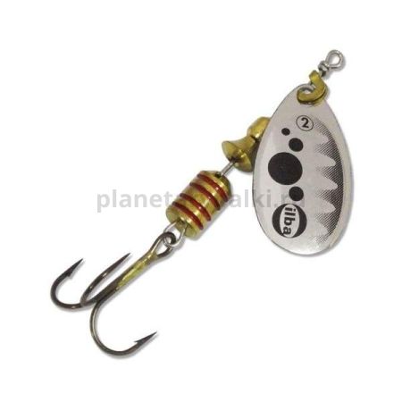 Блесна вращающаяся ILBA TONDO d/b №0, 2гр., цвет silver-black