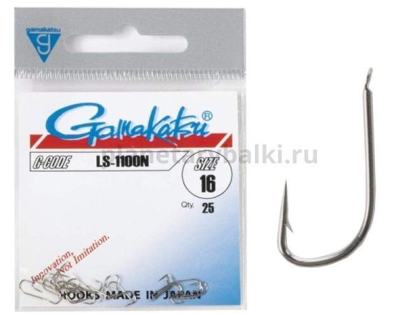 Крючки Gamakatsu LS-1100N HOOKS NICKEL разм. 16 25шт.