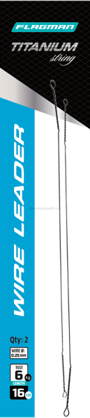 Поводок скрутка F-FISHING Wire Leader Titan 6кг, 16см, 0,25мм, 2шт.