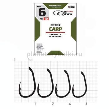 Крючки Cobra CARP MATSUI CC302 №6, 10шт. с лопаткой