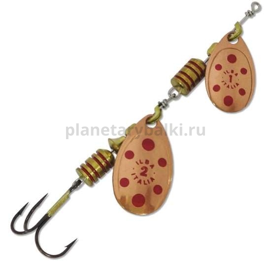 Блесна вращающаяся ILBA TONDO tandem d/s/z №0+1, 5гр., цвет cooper-red
