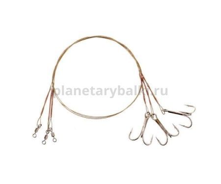 Поводок FLAGMAN Stainless Steel X7 с тройником №4, 8кг, 30см, 3шт.