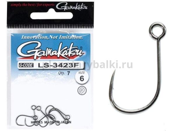Крючки Gamakatsu LS-3423F NEW LABEL HOOKS BLACK разм. 06 7шт.