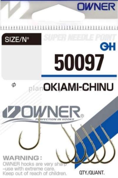 Крючки OWNER 50097 Okiami Chinu gold №2, 6шт.