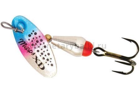 Блесна вращающаяся Mepps XD TRI FLUO №3, 7гр., цвет SILVER/Rainbo