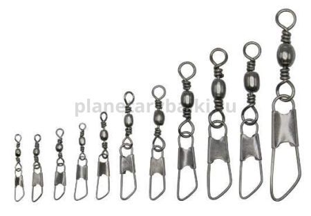 Вертлюги с карабином COLMIC BARREL/SAFETY SNAP №14, 12шт.