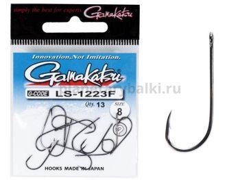Крючки Gamakatsu LS-1223F NEW LABEL EYED HOOKS BLACK разм. 08 13шт.
