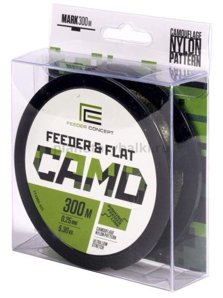 Леска монофильная Feeder Concept FEEDER & FLAT Camo 300м, 0,25мм, 5,3кг