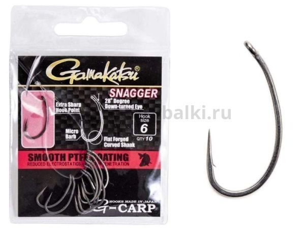 Крючки Gamakatsu G-Carp SNAGGER HOOKS разм. 06 10шт.