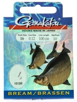 Крючки с поводком Gamakatsu Booklet BREAM 1010R №16, 0.12мм, 100см, 10шт.