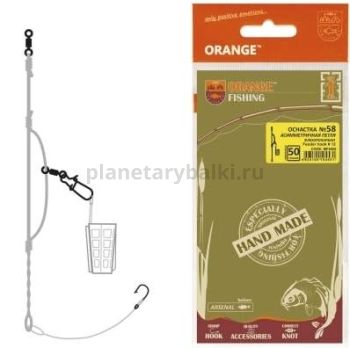 Оснастка фидерная ORANGE #58 Assymetric Loop Fluorocarbon, 60 гр, в уп. 1 шт