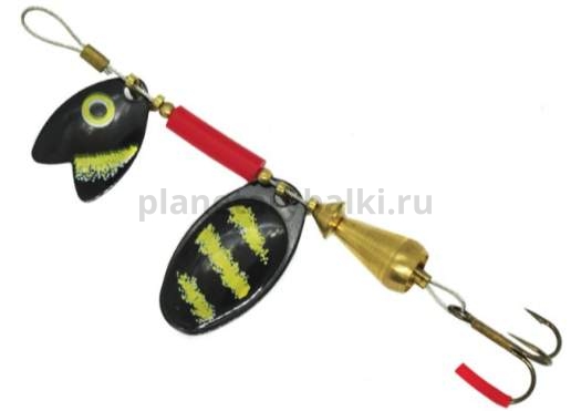 Блесна вращающаяся MEPPS Tandem Truite №1, 6,5гр., цвет NR/black-yellow блистер