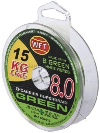 Шнур плетёный WFT KG x8 Green 150м, 0,12мм, 15кг