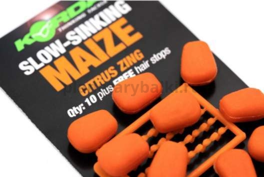 Имитационная приманка KORDA Maize Slow Sinking Citrus Zing Orange медленно тонущая 10шт.