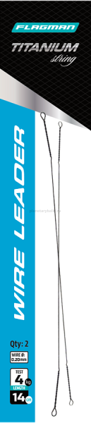 Поводок скрутка F-FISHING Wire Leader Titan 4кг, 14см, 0,20мм, 2шт.