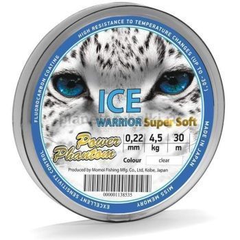 Монофильная леска Power Phantom Ice Warrior SUPER SOFT CLEAR 30м, 0,20мм, 4кг 