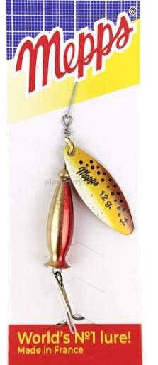 Блесна вращающаяся MEPPS Aglia Long Heavy №1, 8гр., цвет OR/brown