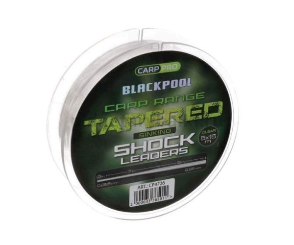 Шок-лидер Carp Pro Blackpool Sink Tapered Mono 5х15м, 0.255-0.56мм