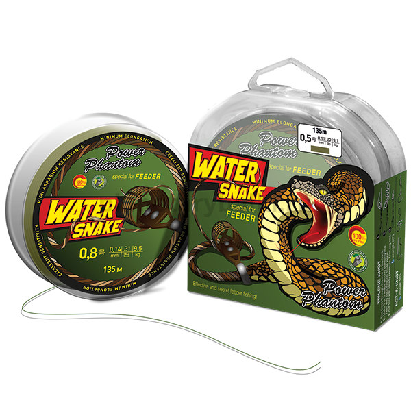 Плетеный шнур Power Phantom WaterSnake PE 135м, 0,20мм, 12,7кг, #1,5 защитно-коричневый