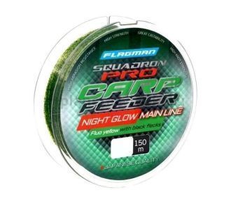 Монофильная леска Flagman Squadron Pro Carp Feeder Night Glow Line 150м 0,315мм, 7кг