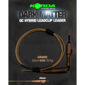 Монтаж готовый KORDA Dark Matter Leader QC Hybrid Clip Gravel 40lb, 0,5м 
