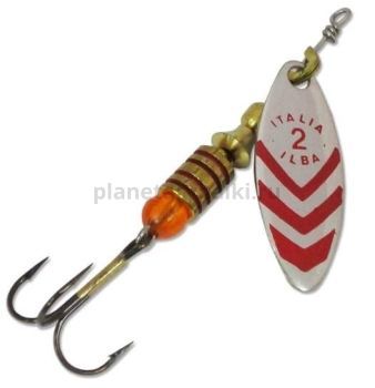 Блесна вращающаяся ILBA LUNGO d/st №2, 5гр., цвет silver-red