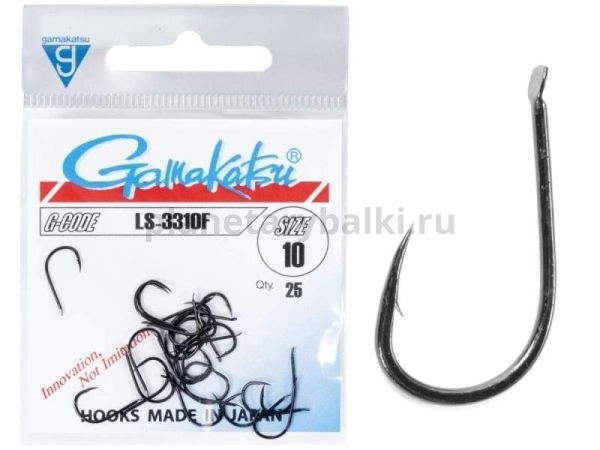 Крючки Gamakatsu LS-3310F HOOKS BLACK разм. 10 25шт.
