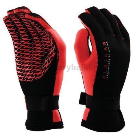 Перчатки неопреновые Alaskan черный/красный, размер XL
