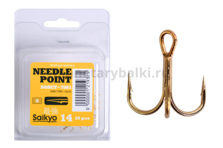 Крючки тройные Saikyo 7001G №14, 25шт.