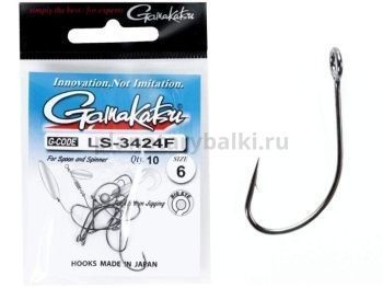 Крючки Gamakatsu LS-3424F NEW LABEL HOOKS BLACK разм. 06 10шт.