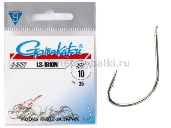 Крючки Gamakatsu LS-1810N HOOKS NICKEL разм. 10 25шт.