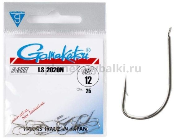 Крючки Gamakatsu LS-2020N HOOKS NICKEL разм. 12 25шт.