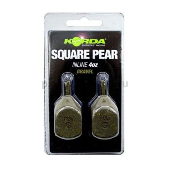 Грузило KORDA Square Pear Inline Blister Gravel 4,0oz, 112гр.
