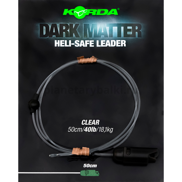 Монтаж готовый KORDA Dark Matter Leader Heli Safe Clear 40lb, 0,5м 