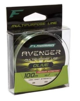 Монофильная леска FLAGMAN Avenger Olive Line 100м, 0,50мм, 24,5кг