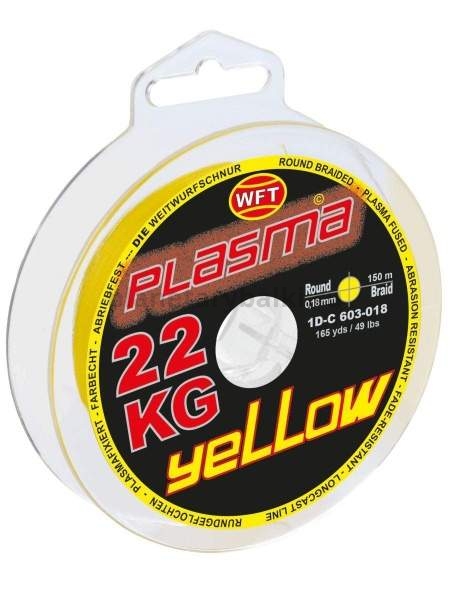 Шнур плетёный WFT KG PLASMA Yellow 150м, 0,22мм, 27кг