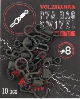 Вертлюги с застежкой для Volzhanka Carp Hammer PVA Bag Swivel №8, 10шт.