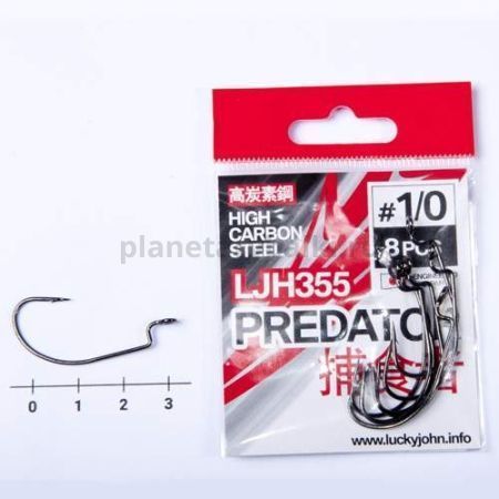 Крючки офсетные Lucky John PREDATOR LJH355 №1/0, 8шт.