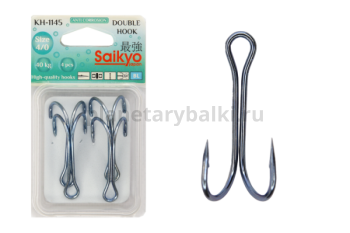 Крючки двойные Saikyo KH-1145 Blue №4/0, 4шт.