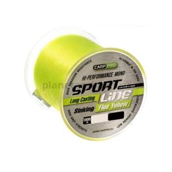 Леска CARP PRO Sport Line Fluo Yellow 1000м, 0,286мм, 6кг
