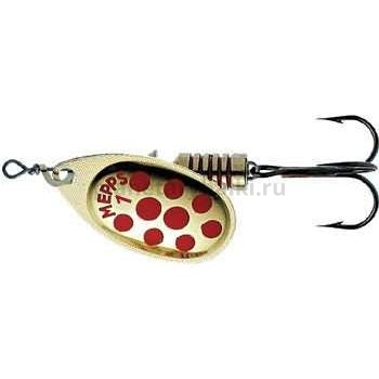 Блесна вращающаяся Mepps AGLIA PTS №1, 3,5гр., цвет Gold/Red dots