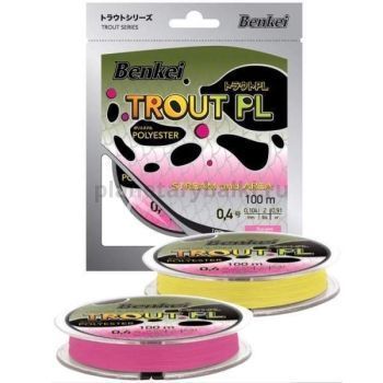 Полиэстер Benkei Trout PL 100м, 0,104мм, 0,91кг, #04 розовый fluo