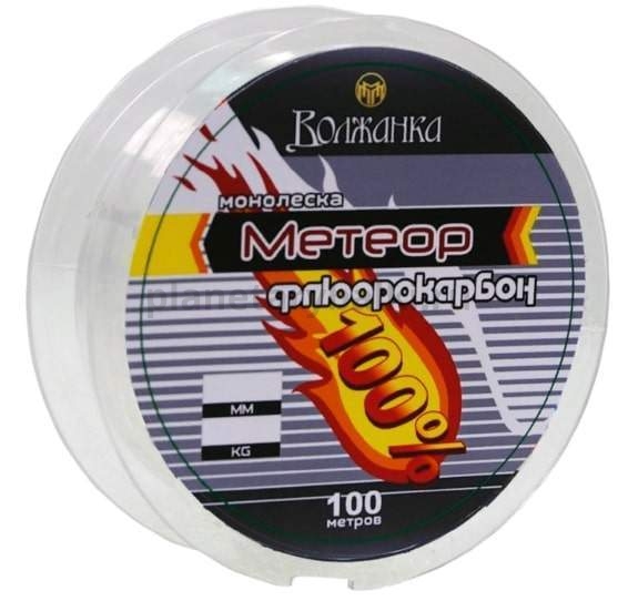 Леска из флюорокарбона Волжанка Метеор 100м, 0.35мм, 6.3кг прозрачный