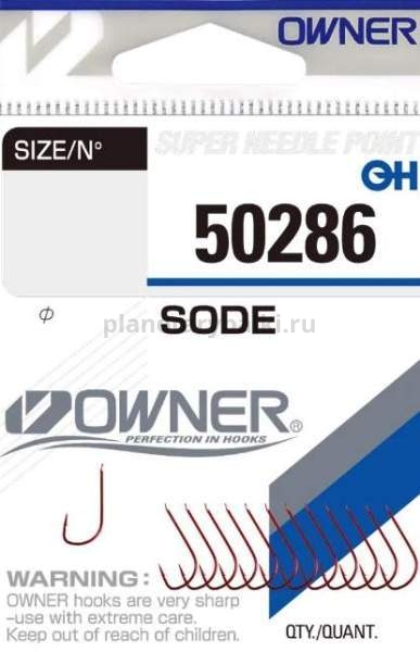 Крючки OWNER Sode red №10, 12шт.