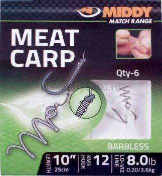 Поводки готовые MIDDY Meat HTN №14, 0.18мм, 25см, 6шт.