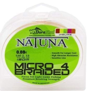 Плетеный шнур DuraKing NATUNA MICRO 4X 100м, 0,06мм, 8lbs, #0.15, 3,6кг оливково-зеленый