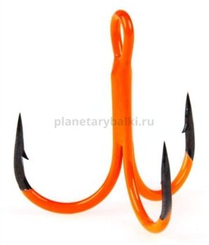 Крючки-тройники Lucky John  Orange UV LJH201 №K03, 4шт.