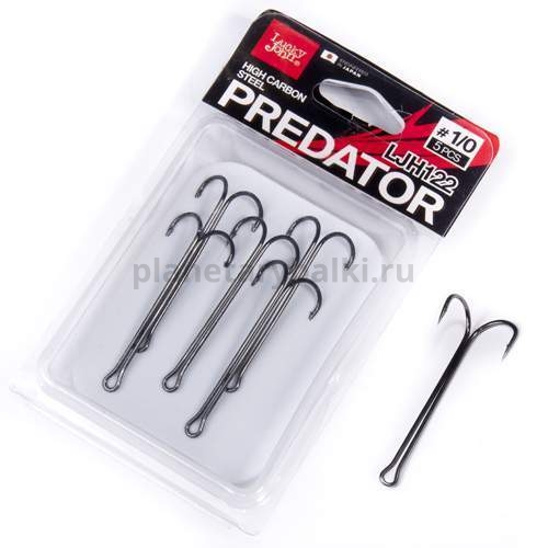 Крючки-двойники Lucky John PREDATOR №001/0, 5шт.