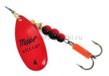 Блесна вращающаяся MEPPS Aglia Fluo №4, 9гр., red